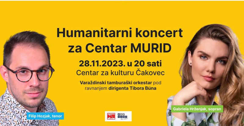 HUMANITARNI KONCERT ZA CENTAR MURID / utorak / 28.11.2023. / 20.00 sati