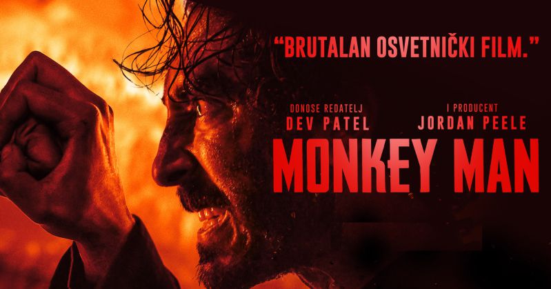 MONKEY MAN / nakon što se proslavio u oskarovskom filmu Milijunaš s ulice (Slumdog Millionaire, 2008.), Dev Patel odlučio je režirati brutalan akcijski triler osvete u stilu Johna Wicka / 5. – 8. travnja 2024.