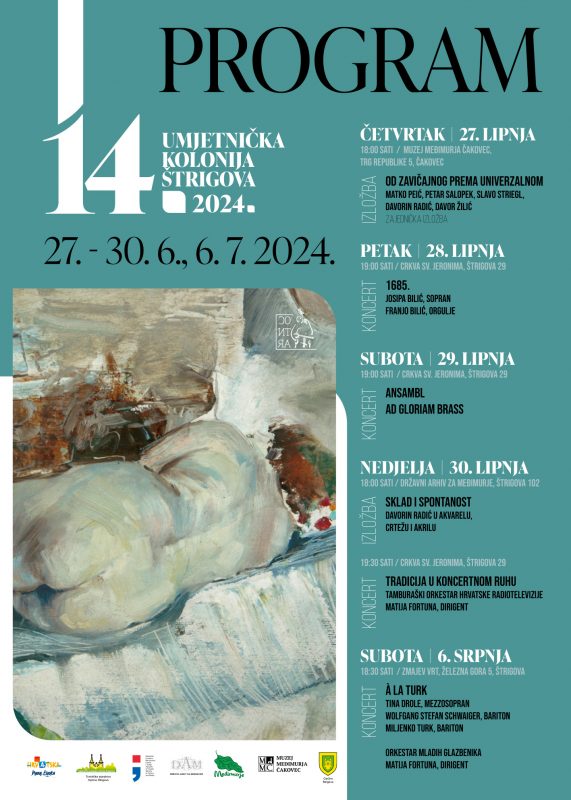 14. umjetnička kolonija Štrigova 2024. – PROGRAM / 27. – 30. lipnja, 6. lipnja 2024.